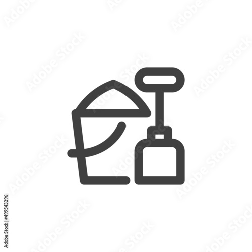 Sand bucket line icon