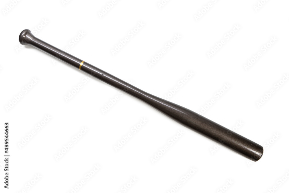 Sport Accessories Concepts. Full Size Image of Laquered Wooden Brown American Baseball Bat Placed Over White Background Sport Accessories Concepts. Full Size Image of Laquered Wooden Brown American Baseball Bat Placed Over White Background