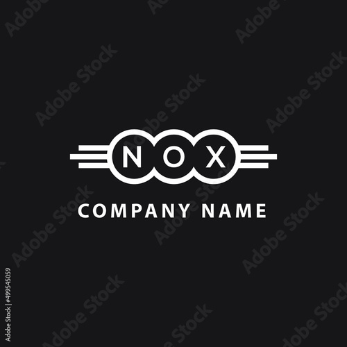 NOX letter logo design on black background. NOX  creative initials letter logo concept. NOX letter design.
 photo