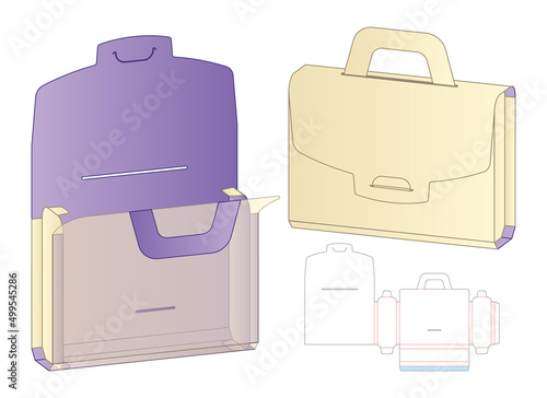 Box packaging die cut template design. 3d mock-up