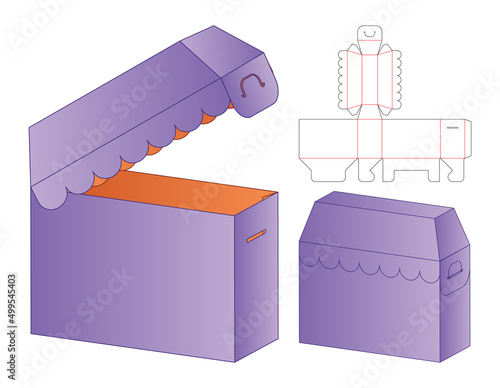 Box packaging die cut template design. 3d mock-up