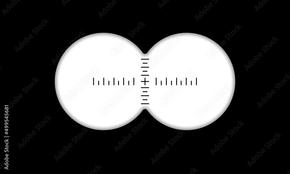 Binocular icon. Aim sign. Spy binocular view, sightings in viewfinder