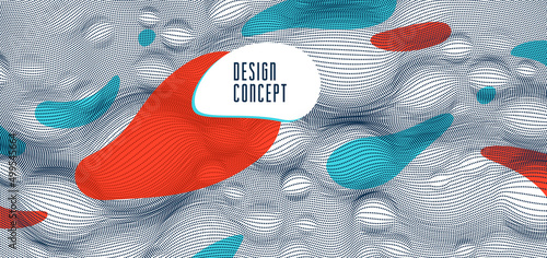 Dotted particles flow vector abstract background, science and technology theme illustration, array of dynamic particles, template for covers banners and ads.