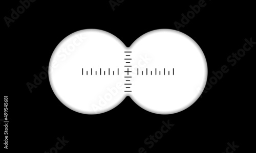 Binocular icon. Aim sign. Spy binocular view, sightings in viewfinder. Vector illustration EPS 10