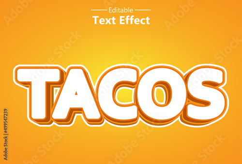 tacos text effect with orange color for brand.