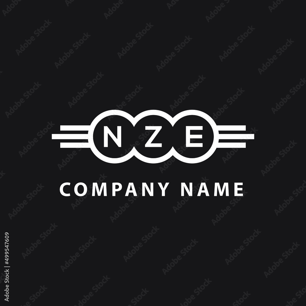NZE letter logo design on black background. NZE  creative initials letter logo concept. NZE letter design.