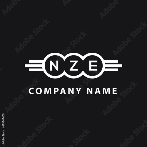 NZE letter logo design on black background. NZE  creative initials letter logo concept. NZE letter design. photo