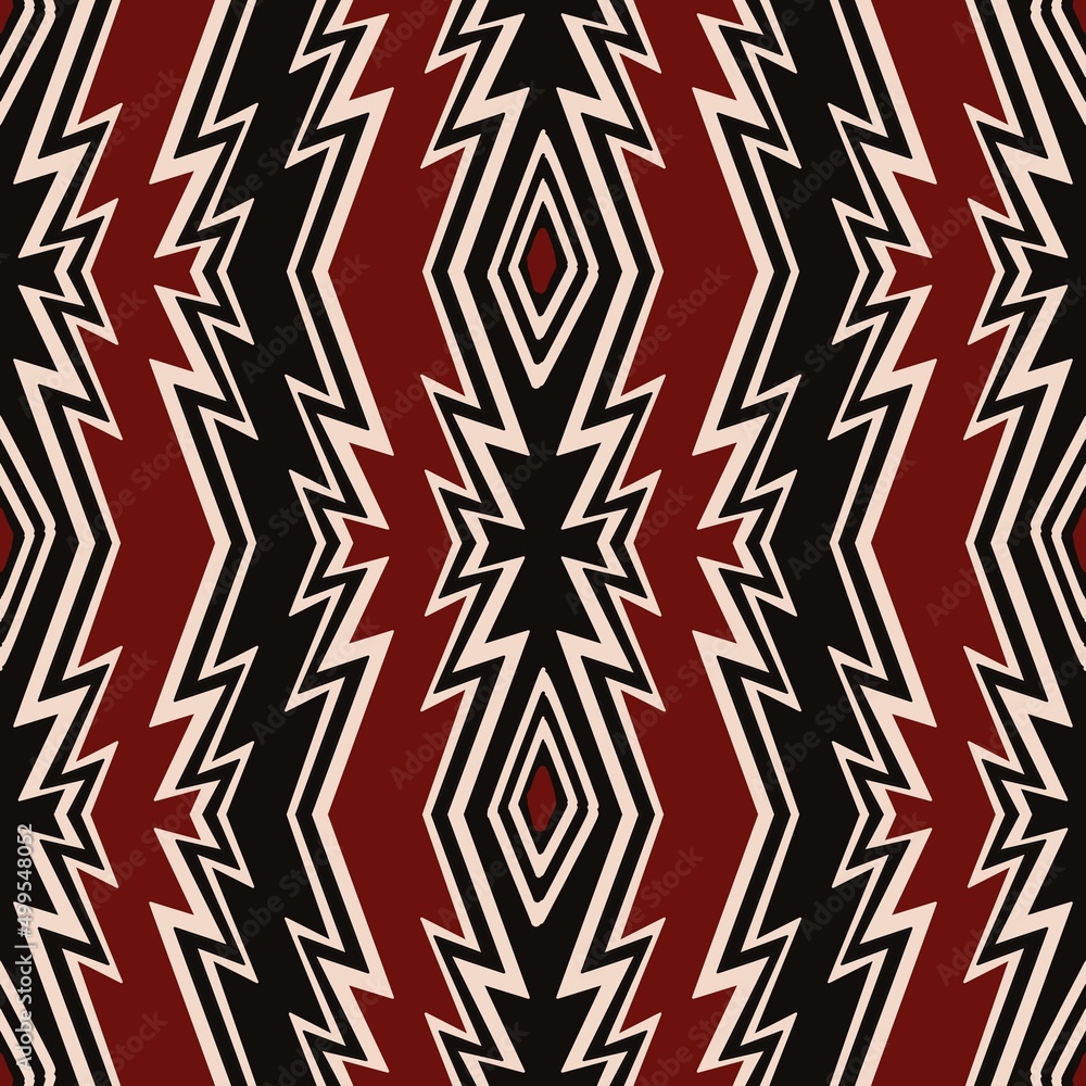 Illustration African tribal aztec shape stripes seamless pattern background. Traditional Imigongo art Rwanda color style. Use for fabric, textile, interior decoration elements, wrapping. Illustration African tribal aztec shape stripes seamless pattern background. Traditional Imigongo art Rwanda color style. Use for fabric, textile, interior decoration elements, wrapping.
