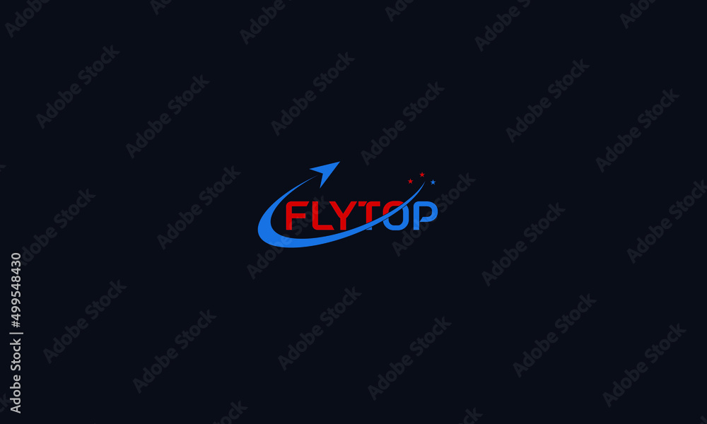 FLYTOP Airways Company logo design template neon black