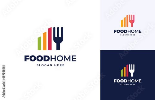 Food house restaurant fork cutlery vector logo design, Home cook culinary product logo design
