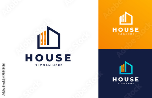 House hosting server storage data smart tech vector logo design, Creative home quick transfer tech logo design