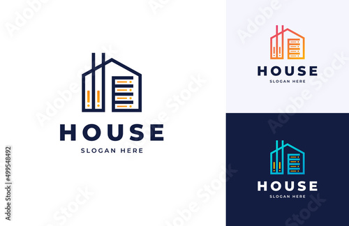 House hosting server storage data smart tech vector logo design, Creative home quick transfer tech logo design