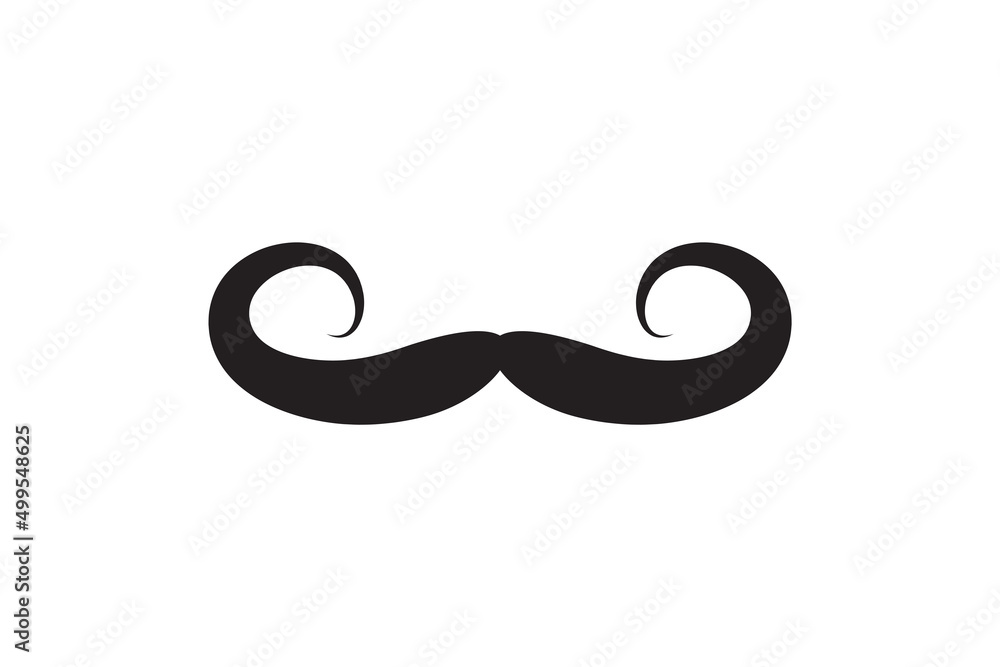 Moustache vector icon. Black retro style mustache. Shave barber vintage man face Moustache vector icon. Black retro style mustache. Shave barber vintage man face