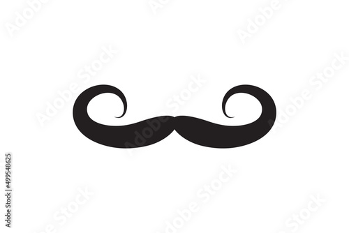 Moustache vector icon. Black retro style mustache. Shave barber vintage man face
