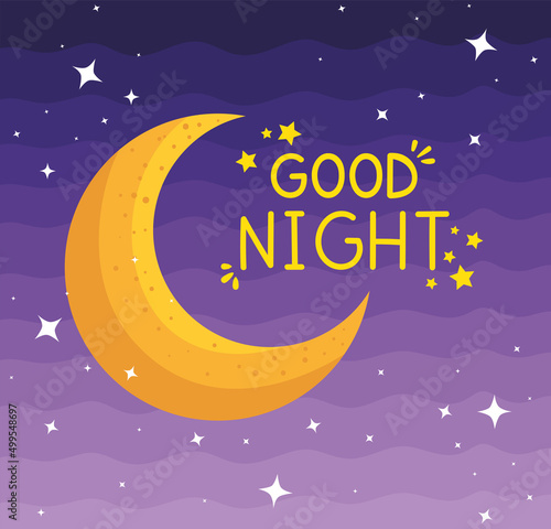 good night lettering card