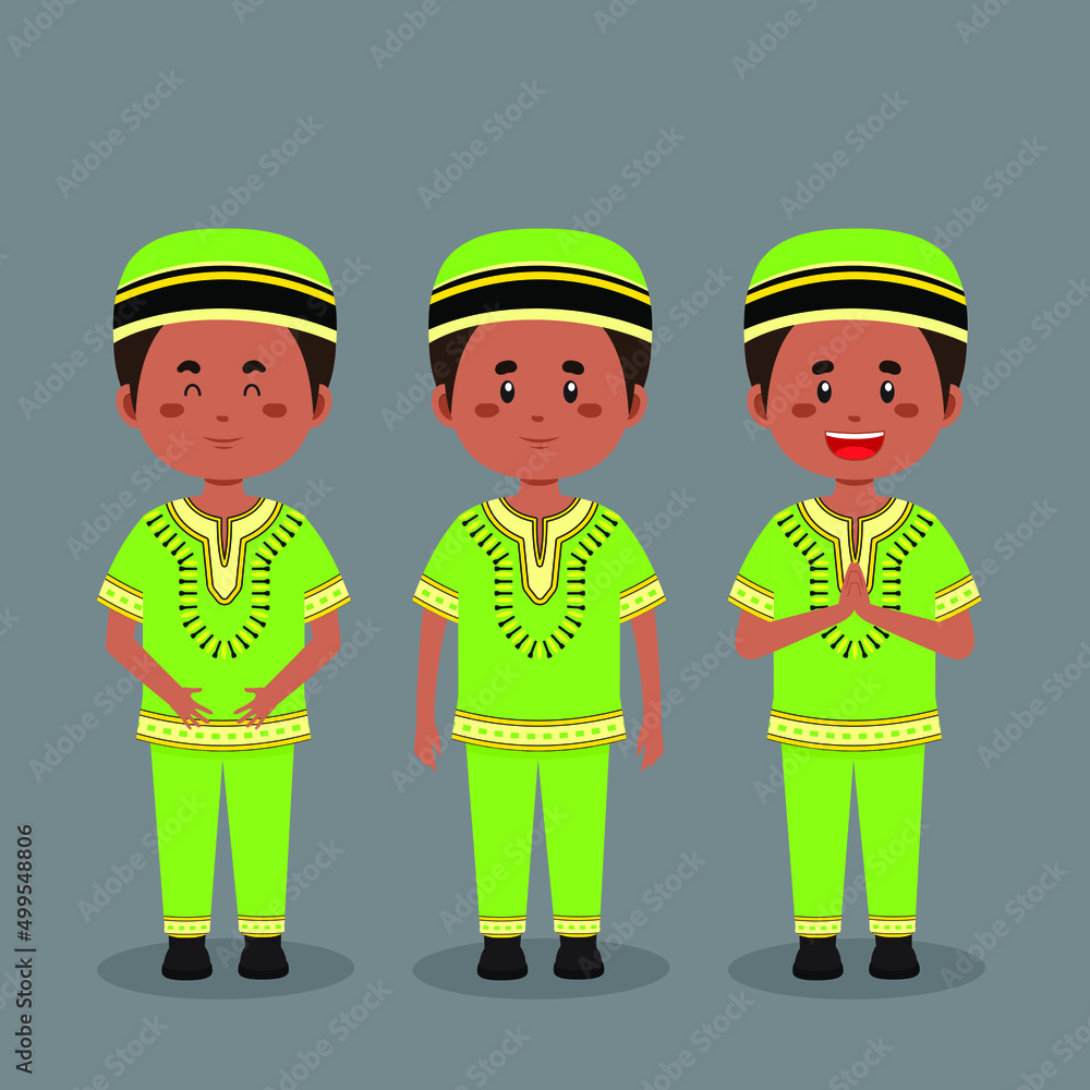 South Africa Character with Various Expression