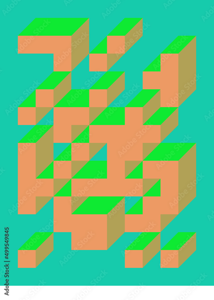 Implementation of Edward Zajec’s “Il Cubo” from 1971. Essentially a Truchet tile set of 8 tiles and rules for placement art illustration Implementation of Edward Zajec’s “Il Cubo” from 1971. Essentially a Truchet tile set of 8 tiles and rules for placement art illustration