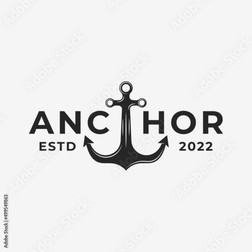 Anchor logo design template symbol nature, anchor logo vector illustration design inspiration