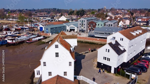 Aerial view of Woodbridge docks Suffolk England  photo