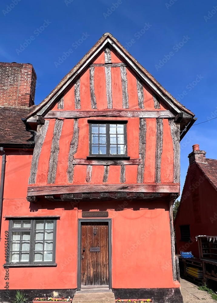Fototapeta premium red traditional house in Lavenham, Suffolk, England
