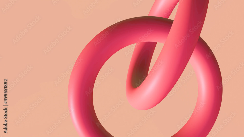 Abstract background pink two circular loops in gold and rose gold , illustration 3D Rendering Abstract background pink two circular loops in gold and rose gold , illustration 3D Rendering