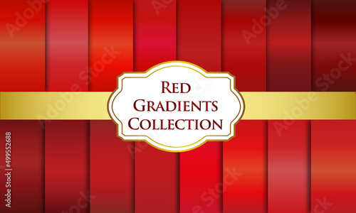 Vector set of red color gradients