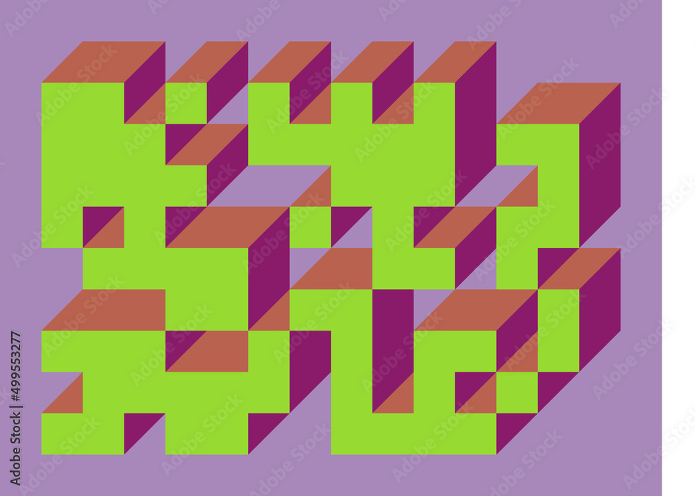 Implementation of Edward Zajec’s “Il Cubo” from 1971. Essentially a Truchet tile set of 8 tiles and rules for placement art illustration Implementation of Edward Zajec’s “Il Cubo” from 1971. Essentially a Truchet tile set of 8 tiles and rules for placement art illustration