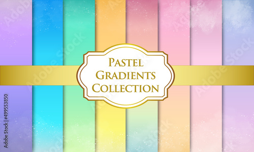 Vector set of pastel color gradient