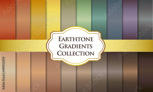 Vector set of earthtone color gradients