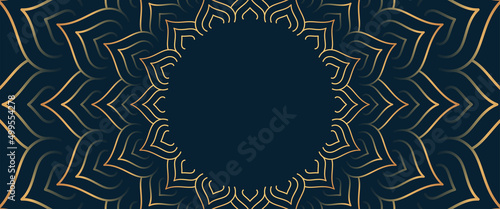 Horizontal, abstract banner. India, indian motive on dark background. Vector illustration.