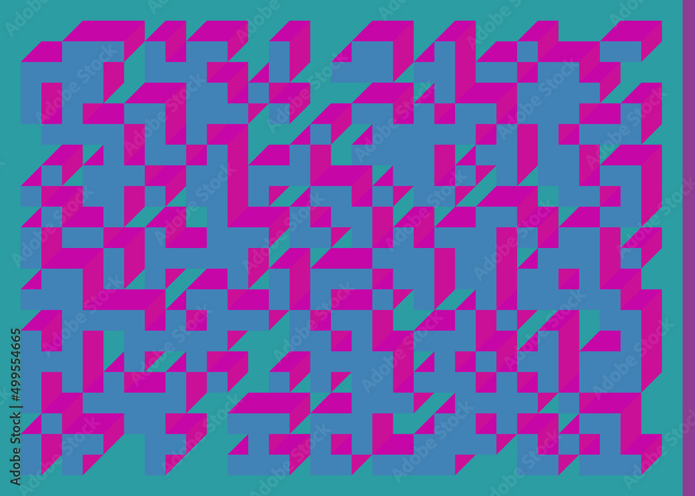 Implementation of Edward Zajec’s “Il Cubo” from 1971. Essentially a Truchet tile set of 8 tiles and rules for placement art illustration Implementation of Edward Zajec’s “Il Cubo” from 1971. Essentially a Truchet tile set of 8 tiles and rules for placement art illustration