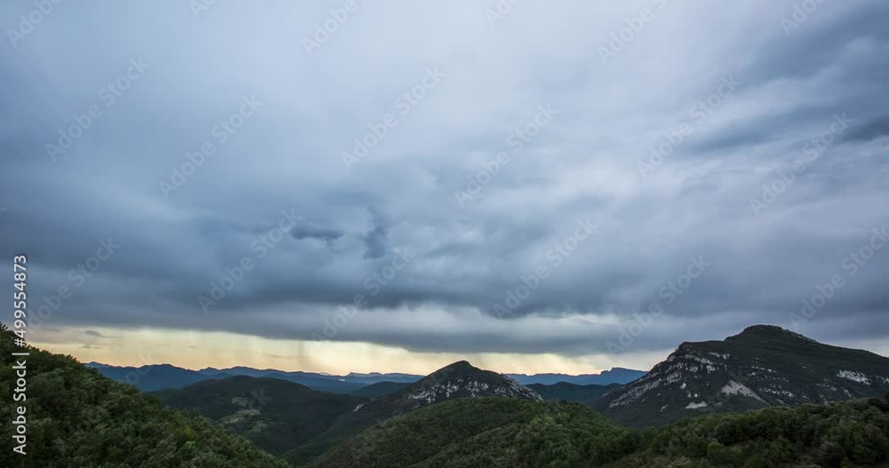 Sunset and dramatic clouds in La Garrotxa, Spain Sunset and dramatic clouds in La Garrotxa, Spain