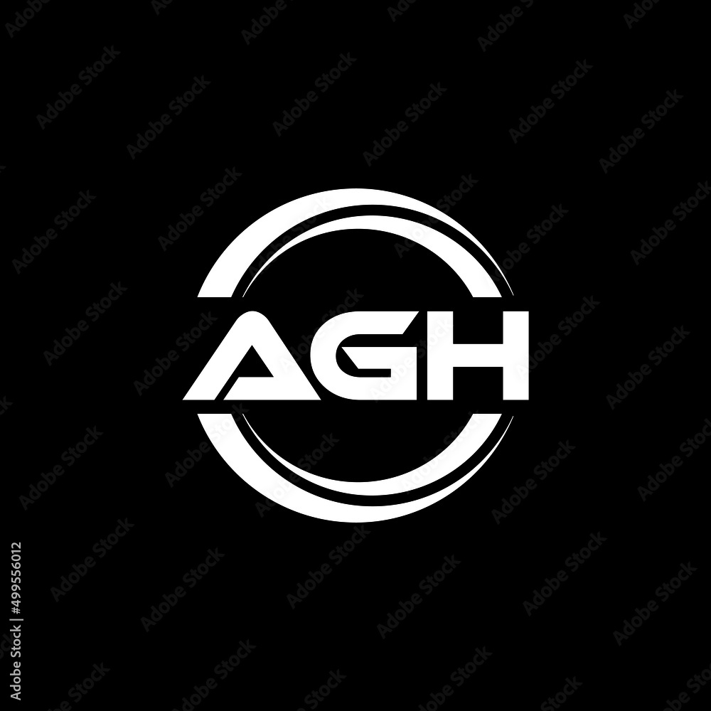 AGH letter logo design with black background in illustrator, vector logo modern alphabet font overlap style. calligraphy designs for logo, Poster, Invitation, etc. AGH letter logo design with black background in illustrator, vector logo modern alphabet font overlap style. calligraphy designs for logo, Poster, Invitation, etc.