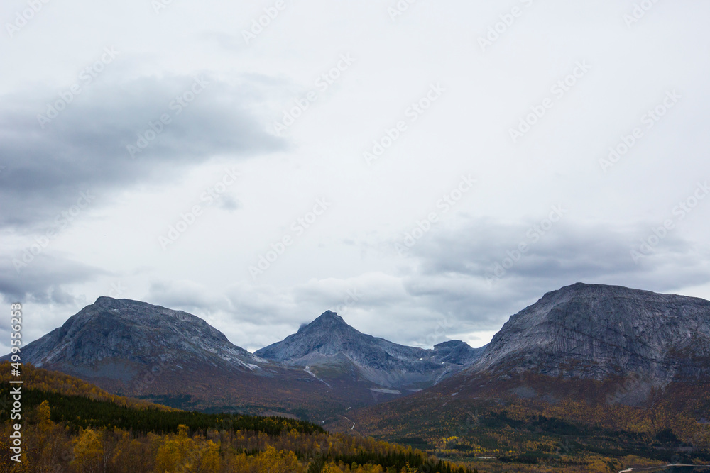 Autumn landscape and mountains in South of Norway Autumn landscape and mountains in South of Norway