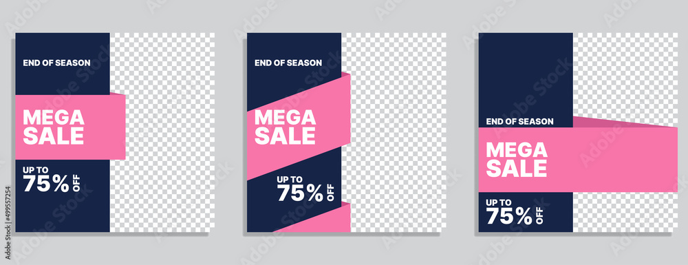 set of sale banner. social media post template. vector illustration set of sale banner. social media post template. vector illustration