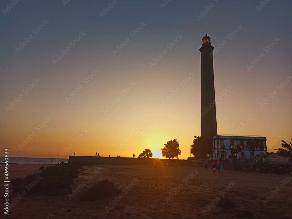 Atardecer en el Faro de Maspalomas de Gran Canaria