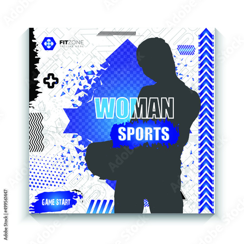 Body fitness social media post or poster modern design template Vector