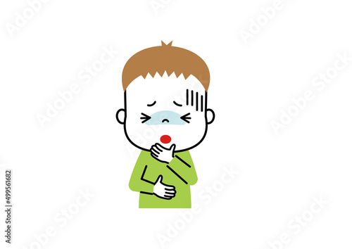 気分が悪い　吐き気がする男の子