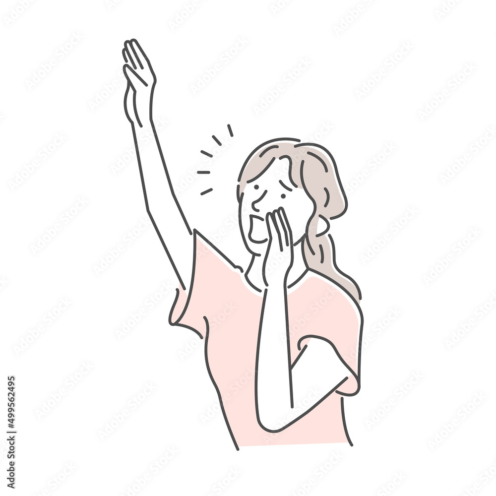 Vector illustration of a young woman who shouts Vector illustration of a young woman who shouts