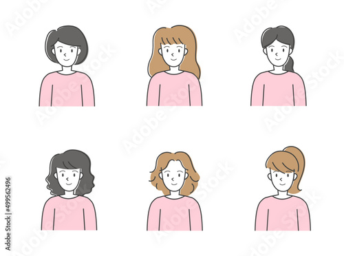 女性　イラストセット