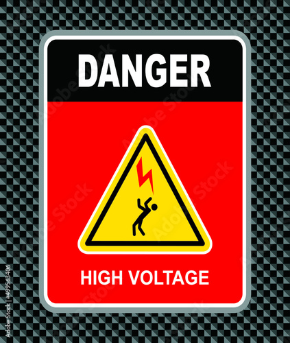High voltage icon, danger vector symbol isolated on white background, web button