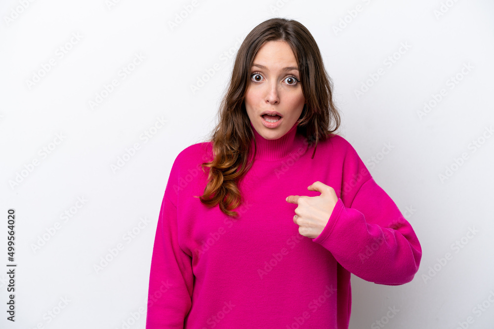 Young caucasian woman isolated on white background with surprise facial expression Young caucasian woman isolated on white background with surprise facial expression