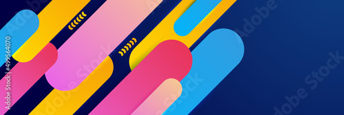 Abstract colorful banner background. Color gradient abstract background with dynamic wave line effect. Vector abstract graphic design banner pattern background web template.