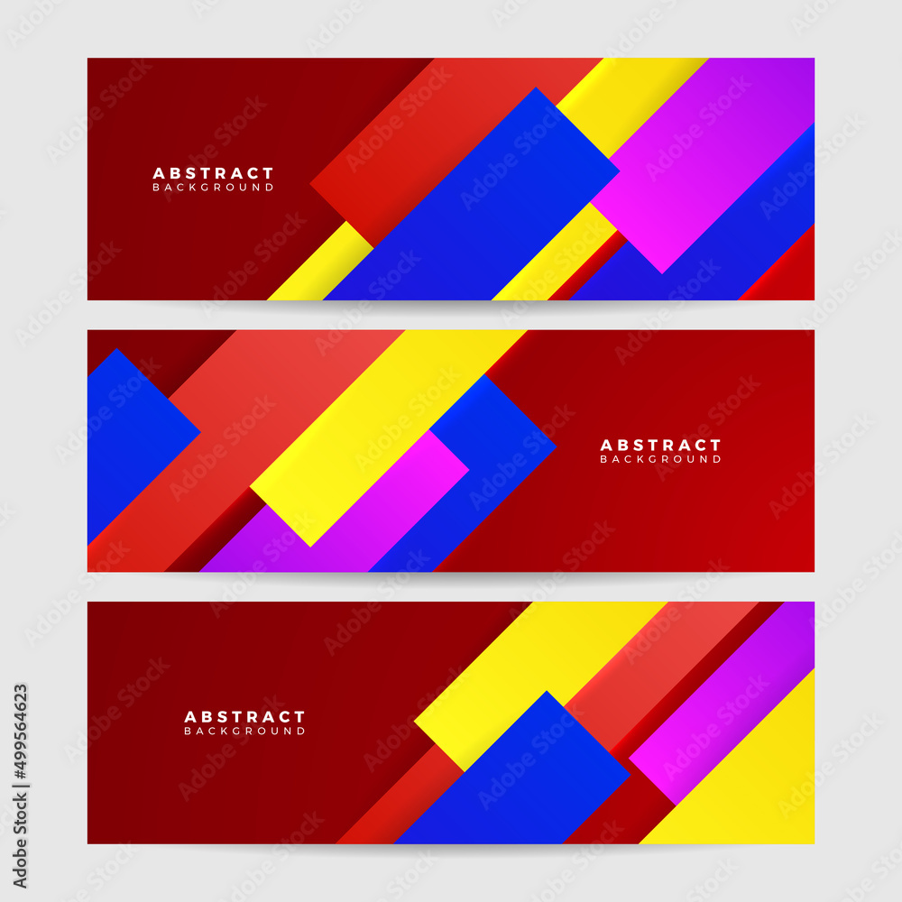 Set of abstract colorful geometric banner background. Vector abstract graphic design banner pattern background template.