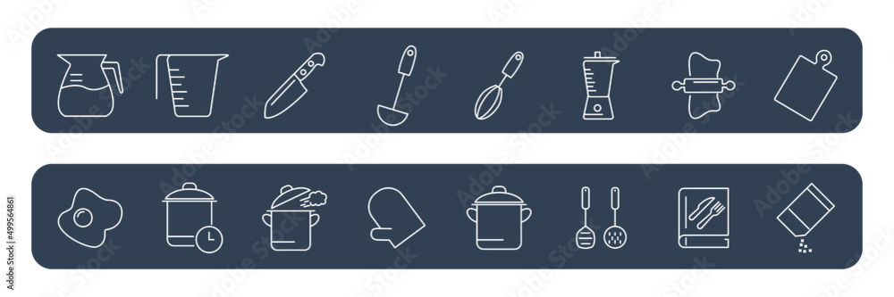 Cooking icons set . Cooking pack symbol vector elements for infographic web