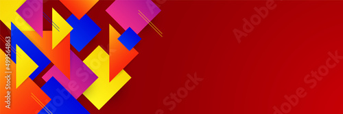 Abstract red orange yellow blue colorful geometric banner background. Vector abstract graphic design banner pattern background template. © Roisa