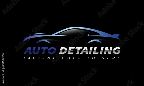 Car logo, auto detailing logo, automotive logo. Sports vehicle vector illustration, sports vehicle icon
