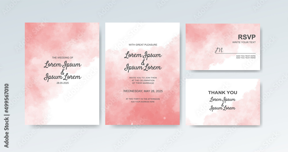Wedding invitation with abstract watercolor background Wedding invitation with abstract watercolor background