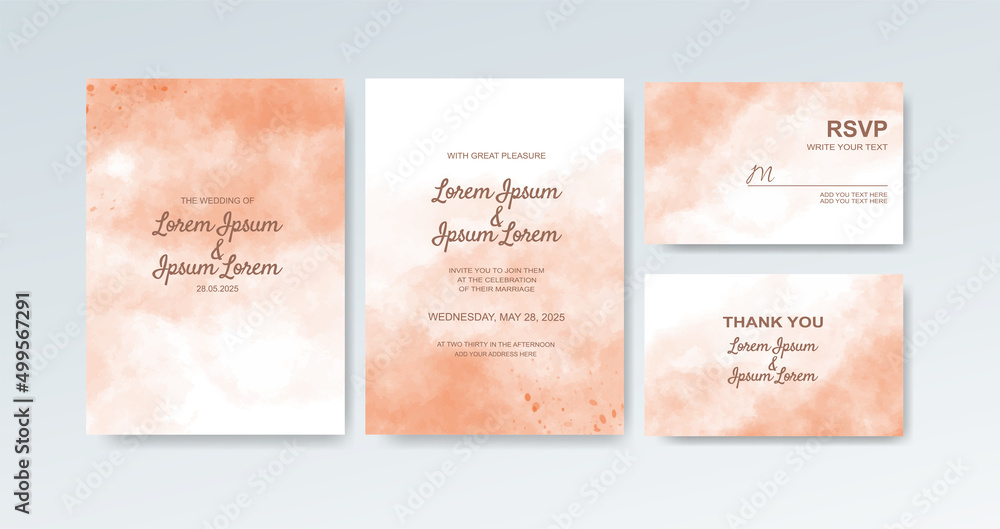 Wedding invitation with abstract watercolor background Wedding invitation with abstract watercolor background