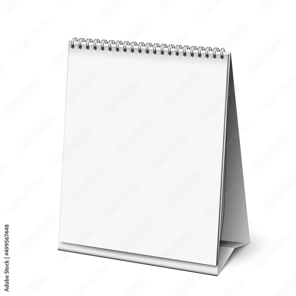 Calendar Blank Accessory For Managing Tasks Vector. Calendar Stationery Tool For Check Date Event And Planned Meeting Or Project Deadline. Urgency Info Note Mockup Realistic 3d Illustration